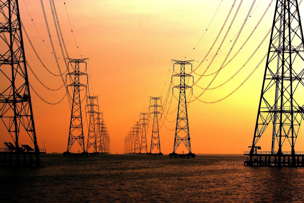 sunrise, electricity pylons, electricity poles-7353342.jpg